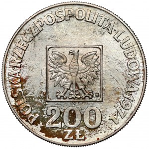 Muster SILBER 200 gold 1974 XXX Jahre PRL - gezackter Rand
