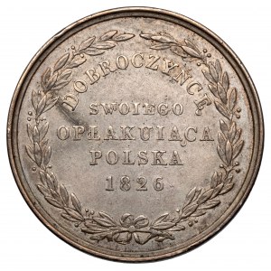 Medal, Dobroczyńcę swojego opłakująca Polska 1826 - DUŻY