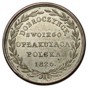 Medal, Dobroczyńcę swojego opłakująca Polska 1826 - srebro