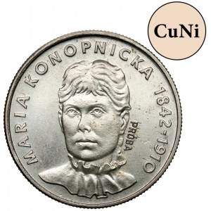 Próba MIEDZIONIKIEL 20 złotych 1978 Konopnicka - mały orzeł