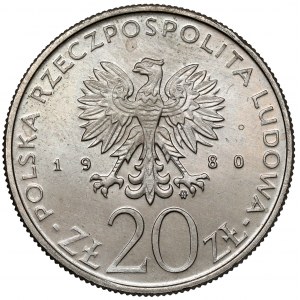 Sample MIEDZIONIKIEL 20 zloty 1980 Gift of Pomerania - inscription in the rim