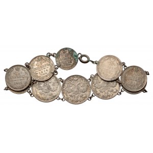 Russia, Bracelet with coins of 5, 10 and 15 kopecks