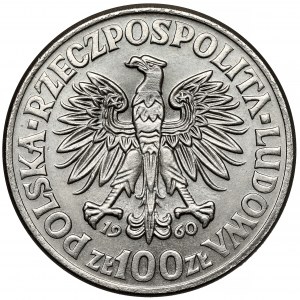 Próba NIKIEL 100 złotych 1960 Mieszko... - głowy - nominał przy orle