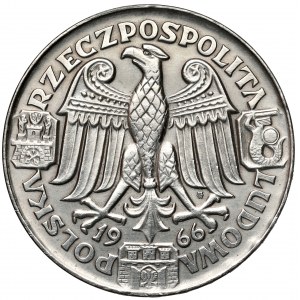 Próba NIKIEL 100 złotych 1966 Mieszko... - głowy