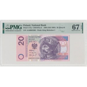 20 złotych 1994 - AA 0003300