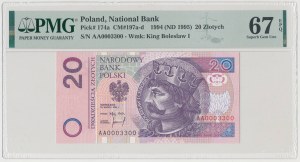 20 złotych 1994 - AA 0003300