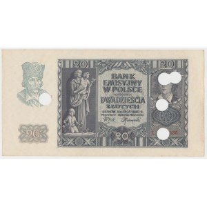 20 złotych 1940 - L - skasowane