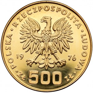 Próba ZŁOTO 500 złotych 1976 Kazimierz Pułaski