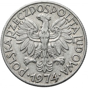 Destrukt 5 złotych 1974 Rybak - skrętka