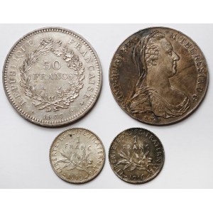Europa, zestaw srebrnych monet (4szt)