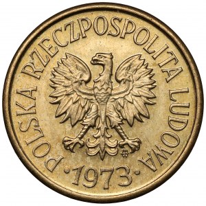 Sample brass 20 pennies 1973 - Erased stamp