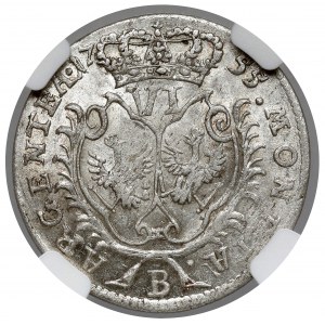 Silesia, Frederick II the Great, Sixpence 1755-B, Wrocław