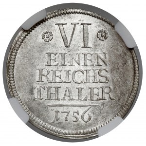 Brandenburg-Ansbach, Karl Wilhelm Friedrich, 1/6 thaler 1756, Schwabach