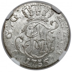 Mecklenburg-Strelitz, Adolph Friedrich IV, 1/6 thaler 1756 HCB