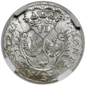 Silesia, Frederick II the Great, Sixpence 1757-B, Wrocław