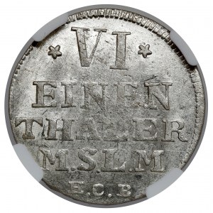 Mecklenburg-Strelitz, Adolph Friedrich IV, 1/6 Taler 1755 HCB