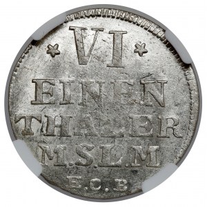 Mecklenburg-Strelitz, Adolph Friedrich IV, 1/6 thaler 1755 HCB