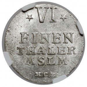 Mecklenburg-Strelitz, Adolph Friedrich IV, 1/6 thaler 1757 HCB