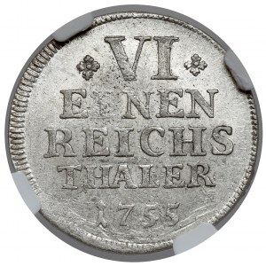 Sayn-Altenkirchen, Karl Wilhelm Friedrich, 1/6 thaler 1755