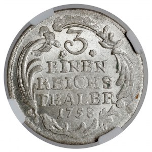 Prussia, Frederick II, 1/3 thaler 1758