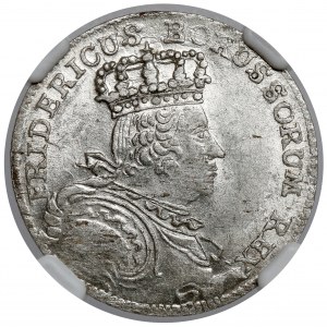Śląsk, Fryderyk II Wielki, 6 groszy 1757-B, Wrocław