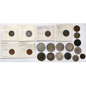Österreich und Österreich-Ungarn, Satz Silber- und Bronzemünzen (20 Stück)