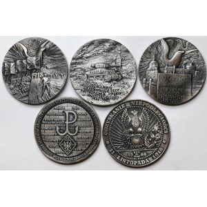 Military-themed medals, set (5pcs)