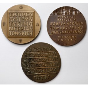 Medals with images of numismatists (3pcs)