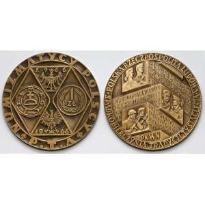 Medale Tysiąclecie państwa polskiego i monety 1966 (2szt)