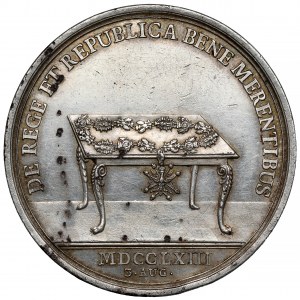 August III Sas, BENE MERENTIBUS (Wohlverdient) Medaille 1754.