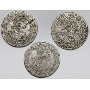 Jan II Kazimierz, Szóstak 1660, 1665 i 1667, zestaw (3szt)