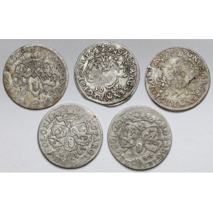 John III Sobieski, Sixpence 1679-1684, set (5pcs)