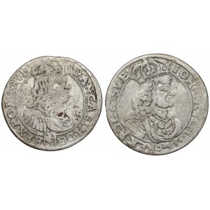 John II Casimir, Sixes 1660 and 1667, set (2pcs)