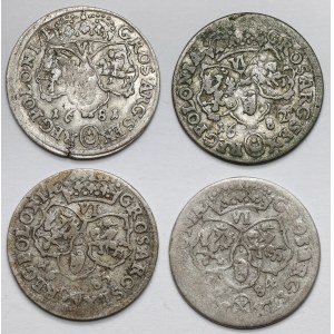 John III Sobieski, Sixpence 1681-1684, Satz (4tlg.)