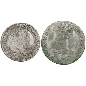 Jan II Kazimierz, Ort 1658 i Szóstak 1667, zestaw (2szt)