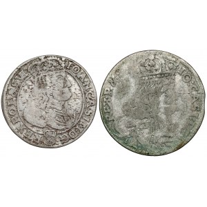 John II Casimir, Ort 1658 and Sixth of 1667, set (2pcs)