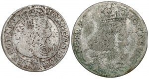 Jan II Kazimierz, Ort 1658 i Szóstak 1667, zestaw (2szt)