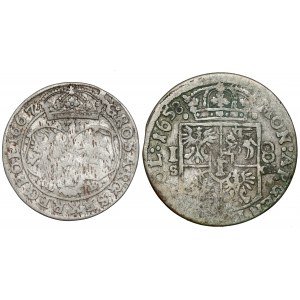 John II Casimir, Ort 1658 and Sixth of 1667, set (2pcs)