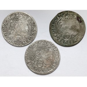 John II Casimir, Lvov 1661 sixpacks, set (3pcs)