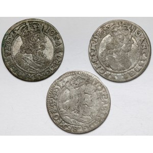 Johannes II. Kasimir, Sixpence 1664, 1665 und 1666, Satz (3tlg.)