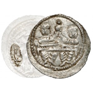 Boleslaw IV the Curly, Denarius - Two Behind the Table - MACE and S