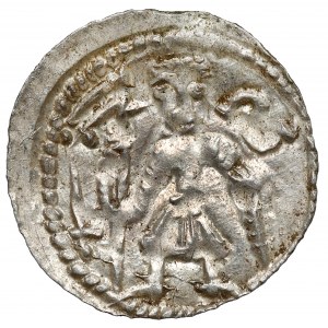 Boleslaw IV the Curly, Denarius - Two Behind the Table - MACE and S