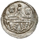 Boleslaw IV the Curly, Denarius - Two Behind the Table - MACE and S