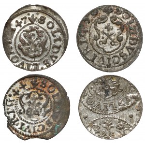 Krystyna Waza, Szeląg Ryga 1644-1650?, zestaw (4szt)