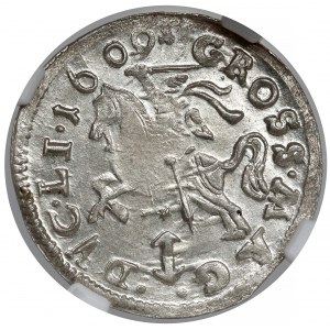 Sigismund III Vasa, Vilnius 1609 penny - BEAUTIFUL