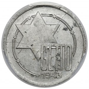 Ghetto Lodz, 10 marks 1943 Al - with a dot on the star