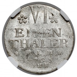 Mecklenburg-Schwerin, Christian Ludwig II, 1/6 thaler 1753 OHK