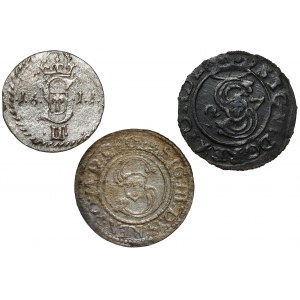 Sigismund III Vasa, Ternar, Dwudenar and Shelah, set (3pcs)