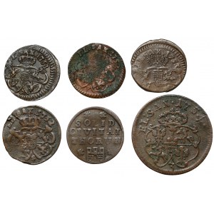 August III. Sachsen, Pfennig und Schillinge 1752-1761 (6Stk)