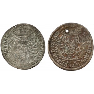 August II. der Starke, Sechspfennig 1706 EPH (RARE) und 1/12 Taler 1702 (2Stk)